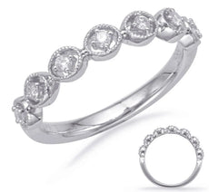 .14CT DIAMOND 14K WHITE GOLD 3D CLASSIC 7 STONE ROUND FILIGREE MILGRAIN FUN RING