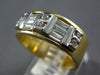 ESTATE WIDE .47CT DIAMOND 14KT YELLOW GOLD 3D ROUND & BAGUETTE ANNIVERSARY RING