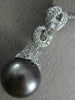 ESTATE .40CT DIAMOND & AAA TAHITIAN PEARL 18K WHITE GOLD FILIGREE PENDANT #21600