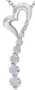 .25CT DIAMOND 14K WHITE GOLD GRADUATING OPEN HEART JOURNEY LOVE FLOATING PENDANT