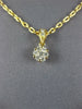 ESTATE .19CT DIAMOND 18KT YELLOW GOLD 3D CLASSIC CLUSTER FLOWER LOVE PENDANT