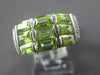 WIDE 2.96CT DIAMOND & AAA GREEN AMETHYST 14KT WHITE GOLD ROUND & BAGUETTE RING