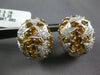EXTRA LARGE 8.38CT DIAMOND & AAA ORANGE CITRINE 18KT WHITE GOLD HANGING EARRINGS