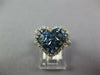 LARGE 2.16CT DIAMOND & AAA SAPPHIRE 14KT WHITE GOLD 3D PRINCESS HEART LOVE RING