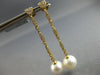 ESTATE LARGE .47CT DIAMOND & AAA SOUTH SEA PEARL 18KT YELLOW GOLD HEART SHAPE EARRINGS