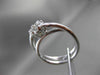 ANTIQUE .66CT DIAMOND 14KT WHITE GOLD DOUBLE BAND FLOWER ENGAGEMENT RING #19377