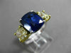 LARGE 7.52CT FANCY YELLOW DIAMOND & AAA SAPPHIRE 14K 2 TONE GOLD ENGAGEMENT RING