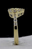 ESTATE .85CT DIAMOND 18KT YELLOW GOLD 3D ROUND & BAGUETTE HEART SHAPE LOVE RING