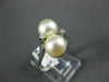 ESTATE WIDE .04CT DIAMOND & AAA SOUTH SEA PEARL 14K WHITE GOLD LOVE RING # 20658