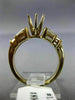 .44CT BAGUETTE DIAMOND 14K YELLOW GOLD 3D ROUND SEMI MOUNT ENGAGEMENT RING #1297