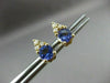 ESTATE 1.15CT DIAMOND & AAA ROUND TANZANITE 14KT YELLOW GOLD EARING 9mm #20316