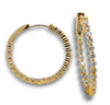 .89CT DIAMOND 18KT YELLOW GOLD 3D ROUND SHARED PRONG INSIDE OUT HANGING EARRINGS