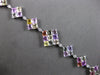 EXTRA LARGE 22CT DIAMOND & AAA MULTI COLOR GEM 18K WHITE GOLD INVISIBLE BRACELET