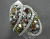 ESTATE LARGE 2.57CTW MULTI COLOR DIAMOND 18KT WHITE GOLD FLOATING FUN RING