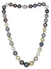 5.25CT AAA MULTI COLOR PEARL DIAMOND 18K WHITE GOLD 3D BY THE YARD LOVE NECKLACE