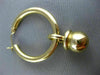 ESTATE 14KT YELLOW GOLD 3D CLASSIC BELL CHARM HANGING HOOP EARRINGS 3mm #25678