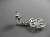ANTIQUE 1.41CT ROUND DIAMOND 18KT WHITE GOLD FLOWER FILIGREE HANGING EARRINGS
