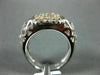ESTATE WIDE .50CT DIAMOND 14KT TWO TONE GOLD MULTI ROW SQUARE OPEN FILIGREE RING