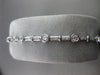 ANTIQUE 1.55CT DIAMOND 14KT WHITE GOLD BEZEL LINK TENNIS BRACELET 7.25 INCH #116