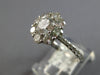 ESTATE WIDE 1.99CT DIAMOND 14KT WHITE GOLD 3D CLASSIC FLOWER ENGAGEMENT RING