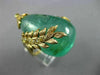 ANTIQUE EXTRA LARGE 50.45CT FANCY CANARY DIAMOND & AAA EMERALD 14KT GOLD 3D RING