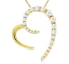 ESTATE .42CT DIAMOND 14KT YELLOW GOLD 3D JOURNEY HEART FLOATING PENDANT