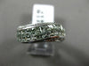 ESTATE WIDE 2.72CT DIAMOND & AAA GREEN AMETHYST 14K WHITE GOLD 3D X RAINBOW RING
