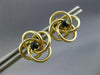 ESTATE .25CT AAA SAPPHIRE 14KT YELLOW GOLD 3D LOVE KNOT STUD EARRINGS #20858