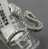 ESTATE LARGE .41CT DIAMOND & AAA RUBY 18KT WHITE GOLD 3D SNAKE SWIRL FUN RING