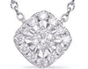 ESTATE .21CT DIAMOND 14KT WHITE GOLD 3D CLASSIC ROUND SQUARE LOVE NECKLACE