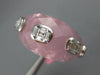 LARGE 25.19CT DIAMOND & AAA PINK QUARTZ DOME SHAPE 18KT WHITE GOLD OVAL FUN RING