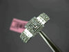 WIDE .76CT DIAMOND 18K WHITE GOLD ROUND & BAGUETTE CLUSTER HALO ANNIVERSARY RING
