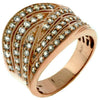 WIDE 1.0CT DIAMOND 14KT ROSE GOLD MULTI LEAF FILIGREE MILGRAIN ANNIVERSARY RING