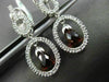 ESTATE 2.15CT DIAMOND & AAA GARNET 14KT WHITE GOLD OVAL HANGING DROP EARRINGS