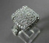 ESTATE LARGE 1.13CT DIAMOND 14KT WHITE GOLD PAVE FILIGREE SQUARE RING BEAUTIFUL!