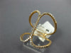 ESTATE LARGE .22CT DIAMOND 18KT YELLOW GOLD 3D CLASSIC LOVE KNOT BAR FUN RING