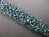 EXTRA LARGE 14.63CT DIAMOND & AAA BLUE TOURMALINE 18K WHITE GOLD TENNIS BRACELET