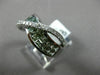 ESTATE WIDE 2.97CT DIAMOND & GREEN AMETHYST 14KT WHITE GOLD X RAINBOW LOVE RING