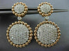 ESTATE LARGE 2.74CT DIAMOND 14KT ROSE GOLD 3D CLUSTER CIRCULAR HANGING EARRINGS