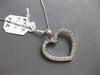 ESTATE .60CT DIAMOND 18KT WHITE GOLD 3D CLASSIC OPEN HEART LOVE FLOATING PENDANT