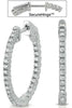 ESTATE .72CT DIAMOND 14KT WHITE GOLD 3D CLASSC INSIDE OUT HOOP HANGING EARRINGS