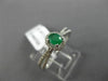 ESTATE .55CT DIAMOND & EMERALD 14KT WHITE GOLD CLASSIC OVAL HALO ENGAGEMENT RING