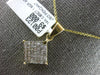 LARGE .85CT DIAMOND 14KT YELLOW GOLD PRINCESS INVISIBLE SQUARE FLOATING PENDANT