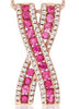 .52CT DIAMOND & AAA RUBY 14KT ROSE GOLD 3D CRISS CROSS X LOVE FLOATING PENDANT