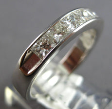1.0CT DIAMOND 14KT WHITE GOLD CLASSIC PRINCESS CHANNEL WEDDING ANNIVERSARY RING