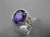 ESTATE LARGE 2.88CTW DIAMOND & AAA AMETHYST 14KT WHITE GOLD 3D FILIGREE RING