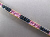 WIDE 10.69CT AAA BLUE & PINK SAPPHIRE 18KT 2 TONE GOLD PRINCESS TENNIS BRACELET
