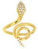 ESTATE 0.18CT DIAMOND 14KT YELLOW GOLD 3D CLASSIC ROUND HAPPY SNAKE FUN RING