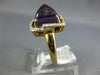LARGE 8.95CT DIAMOND & AAA AMETHYST 14KT YELLOW GOLD 3D PYRAMID SQUARE FUN RING