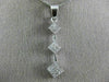 ESTATE .75CT DIAMOND 14KT WHITE GOLD CLASSIC PAST PRESENT FUTURE PENDANT #19063